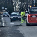 Trabajos de asfaltado en la N-VI y calles de La Bañeza